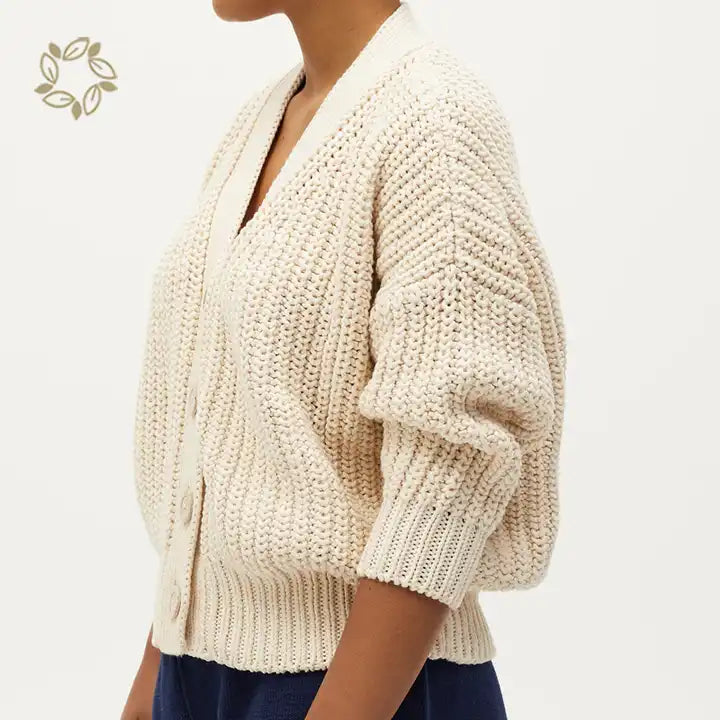Langærmet til Damer Rib Cotton gardigan